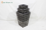 Large Handmade Plastic Rope Planter Basket for Home Decoration-CH4397B-4GY
