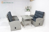 Outdoor Woven poly rattan sofa set with Cushion, Ideal for Relaxing in the Garden or on the Patio-CH3208A-4GY