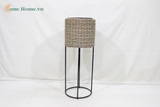 Handmade Plastic Rope Planter with Stand – Eco-Friendly Home Decor-CH3356B-1-3BR