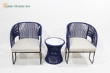 Handwoven plastic rope furniture Sofa – Outdoor Synthetic Wicker Furniture-CH5240A-3BLU