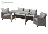 Modern Plastic Wicker Furniture Set for Patio & Garden-CH5245A-4GY