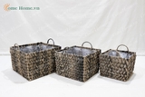 Poly rattan Storage basket, Wicker Basket - CH3863B-3GY