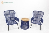 Rope furniture sets, Outdoor round table and rattan arm chair, Modern furniture-CH3210A-3BLU
