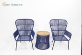 Rope furniture sets, Outdoor round table and rattan arm chair, Modern furniture-CH3210A-3BLU