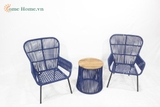 Rope furniture sets, Outdoor round table and rattan arm chair, Modern furniture-CH3210A-3BLU
