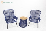 Rope furniture sets, Outdoor round table and rattan arm chair, Modern furniture-CH3210A-3BLU