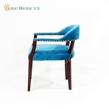 Sofa chair with cushion and wood accents for balcony, garden-CH5206A-1BLU