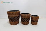 Wholesale Handwoven Plastic Rope Planter Basket - Vietnam Factory-CH4380D-3MC