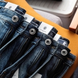 Quần short jean nam Dusty Tailor xanh basic