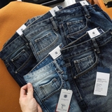 Quần short jean nam Dusty Tailor wash dơ