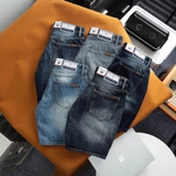Quần short jean nam Dusty Tailor xanh đậm wash