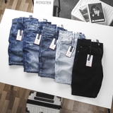 Quần short jean Dusty Tailor xanh bó gãy