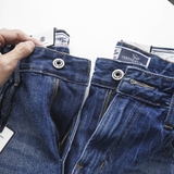 Quần short jean Dusty Tailor xanh bó gãy