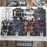 Áo sơ mi flannel Dusty Tailor 2 túi vàng trắng