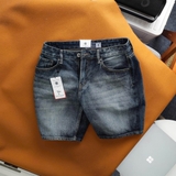 Quần short jean nam Dusty Tailor xanh đậm wash