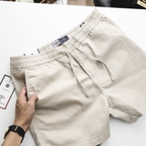 Quần short kaki dây rút Dusty Tailor 6" bò kem