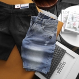 Quần short jean Dusty Tailor wash 2 màu in đôi dép