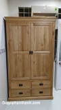 Tủ áo 2 cánh 4 hộc pano gỗ sồi mỹ