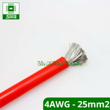 4AWG - Dây Silicon Đỏ chịu nhiệt loại to(4AWG - 25mm2) chống cháy, chịu dòng cao