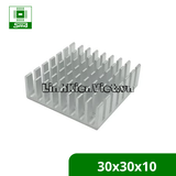 Nhôm tản nhiệt 30x30x10mm - Màu Bạc tùy chọn K.keo /Có keo