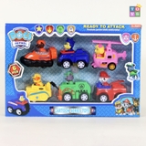 🚗 Bộ Đồ Chơi 6 Xe Chó Cứu Hộ Paw Patrol Siêu Ngầu 💥 – Có Cót Kéo Về Sau Để Chạy 🐾