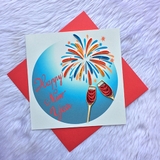 thiệp giấy xoắn năm mới 2019 QGCNY002