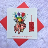 thiệp giấy xoắn năm mới 2019 QGCNY004