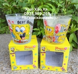 LY THUỶ TINH HOẠT HÌNH BỌT BIỂN SPONGEBOB (dvt: 1 cái)