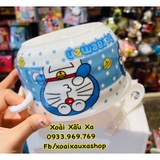 Tô sứ 2 quai có nắp đậy kèm muỗng Đoraemon