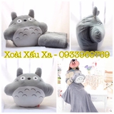 MỀN + GỐI + DẤU TAY GIỮ ẤM 3IN1 GẤU BÔNG TOTORO 90cm*80cm