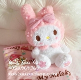 GỐI MỀN GẤU BÔNG THỎ MY MELODY (size mền 1m*1m60cm) size gấu 40cm