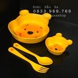 BỘ DĨA - TÔ- MUỖNG - NĨA 3D GẤU POOH DISNEY