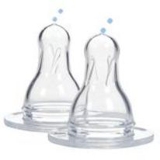 Hộp 2 núm ty silicone Dr.Brown's cổ thường Level 4 (9m+)