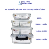 Hộp thủy tinh chữ nhật Likado chịu nhiệt, nắp đậy kín, dùng được trong lò vi sóng