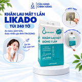 Khăn lau mặt dùng 1 lần spa dạng rút túi lớn 240 TỜ LIKADO kích thước (20x20cm)