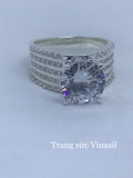Nhẫn bạc nữ ổ cao