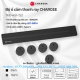 Combo Ổ cắm thanh ray CHARGEE 60cm + 4 ổ đa năng led điểm + 1 ổ type C T60-4S1-1S2