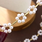 Chuỗi vòng cổ Ngọc trai Tự nhiên Cao cấp Choker - Chuỗi kết chùm hoa - SEVENLOVE PEARL (3-5ly) - CTJ1405A