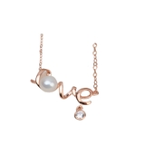 Dây chuyền Mặt Ngọc trai Thiên nhiên Cao cấp Bạc S925 nạm Zircon - Quà tặng Tình yêu - LOVE PEARL (8-9ly) - CTJ1409