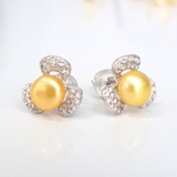 Bông hoa khuyên tai nữ Kiểu nụ Cỏ ba lá  TRIFOLIUM PEARL(7ly) - CTJ0107