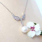 Dây chuyền mặt ngọc trai Cao cấp - Đôi cánh thiên thần - ANGEL WINGS PEARL (13ly) - Bạc S925 nạm Zirco - CTJ0506