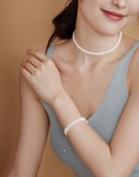 Bộ vòng cổ Ngọc trai Thiên nhiên Cao cấp 2M - Kiểu choker tết hàng - CHOK PEARL (4ly) - CTJ0213