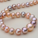 Vòng cổ ngọc trai thiên nhiên Cao cấp Chuỗi đơn tròn xuất sắc Mix màu SylphPearl(4-9ly) - CTJ1112