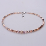 Vòng cổ ngọc trai thiên nhiên Cao cấp Chuỗi đơn tròn xuất sắc Mix màu SylphPearl(4-9ly) - CTJ1112
