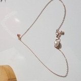 Dây chuyền Mặt Ngọc trai Thiên nhiên Cao cấp Bạc S925 nạm Zircon - Quà tặng Tình yêu - LOVE PEARL (8-9ly) - CTJ1409