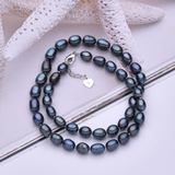 Vòng cổ ngọc trai thiên nhiên Chuỗi đơn hình xoài HirePearl(7-8ly) - CTJ2509