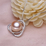 Mặt dây chuyền Ngọc trai nước ngọt Thiên nhiên Cao cấp - Hoa vô hình - INFINITY PEARL (10ly) - CTJ2610
