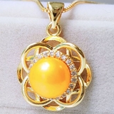 Mặt dây chuyền Ngọc trai nước ngọt Thiên nhiên Cao cấp - Hoa phú quý - STACY PEARL (9-10y) - CTJ2811