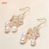 Bông tai Ngọc trai nước ngọt Thiên nhiên Cao cấp - Vòng xoáy thờI gian - VORTEX PEARL (5-6ly) - CTJ4410