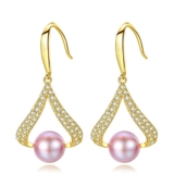 Bông tai Ngọc trai nước ngọt Thiên nhiên Cao cấp - Cánh diều kỷ niệm - KITE PEARL (8ly) - CTJ5010